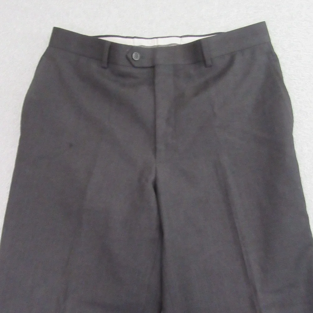 Wilke Rodriguez Mens Dress Pants 34 x 31 Dark Gray Wool Blend Flat‎ Front